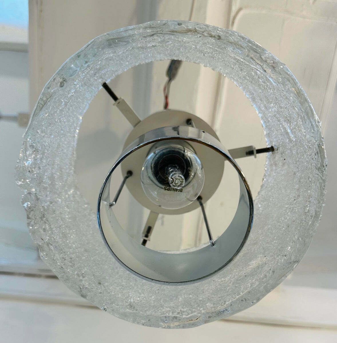photo buy 1970s German J. T. Kalmar Frosted Glass Pendant Light