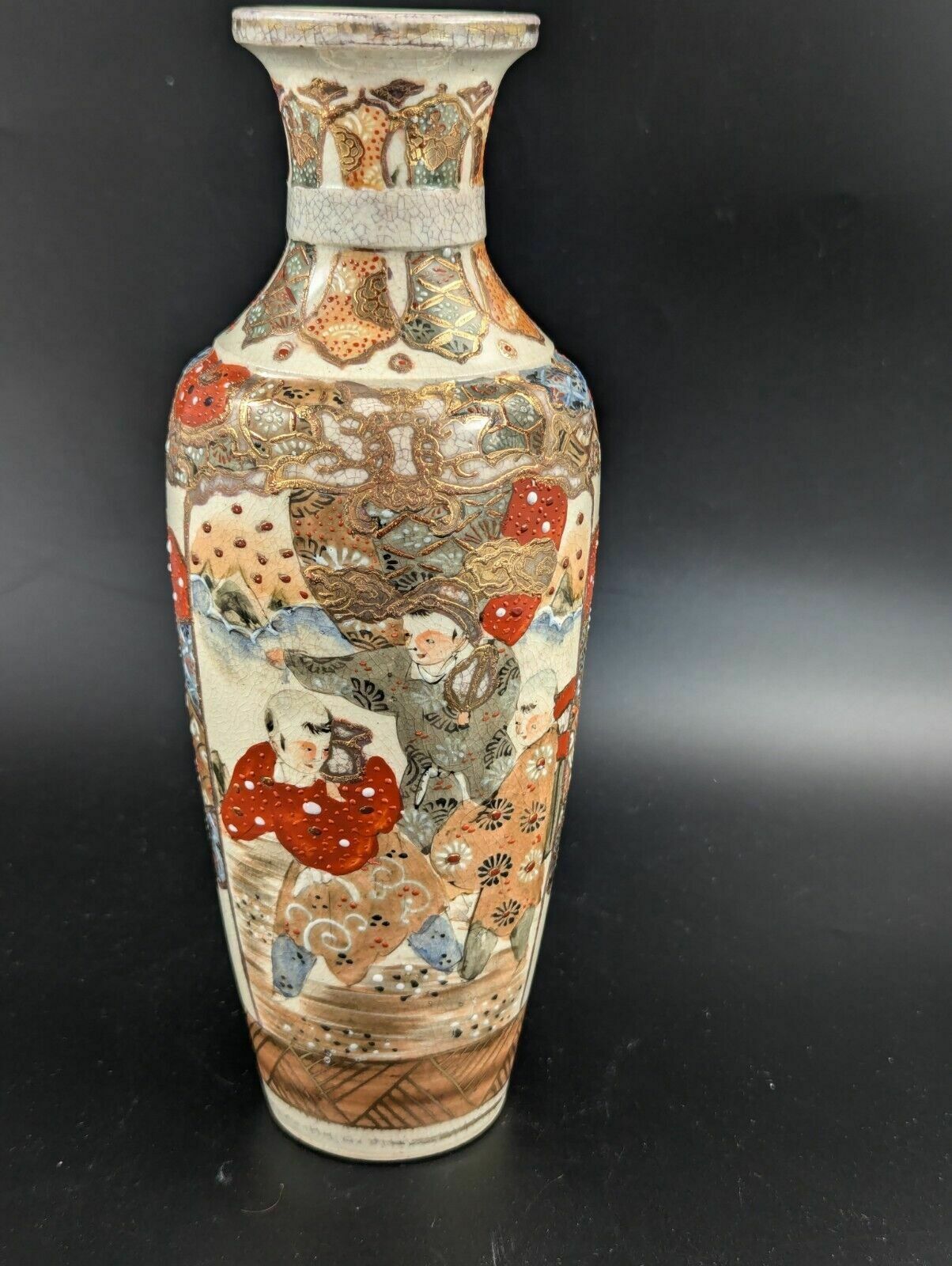 Antique Hand Painted Satsuma Vase, Japan, Meiji Period photo Home Decor