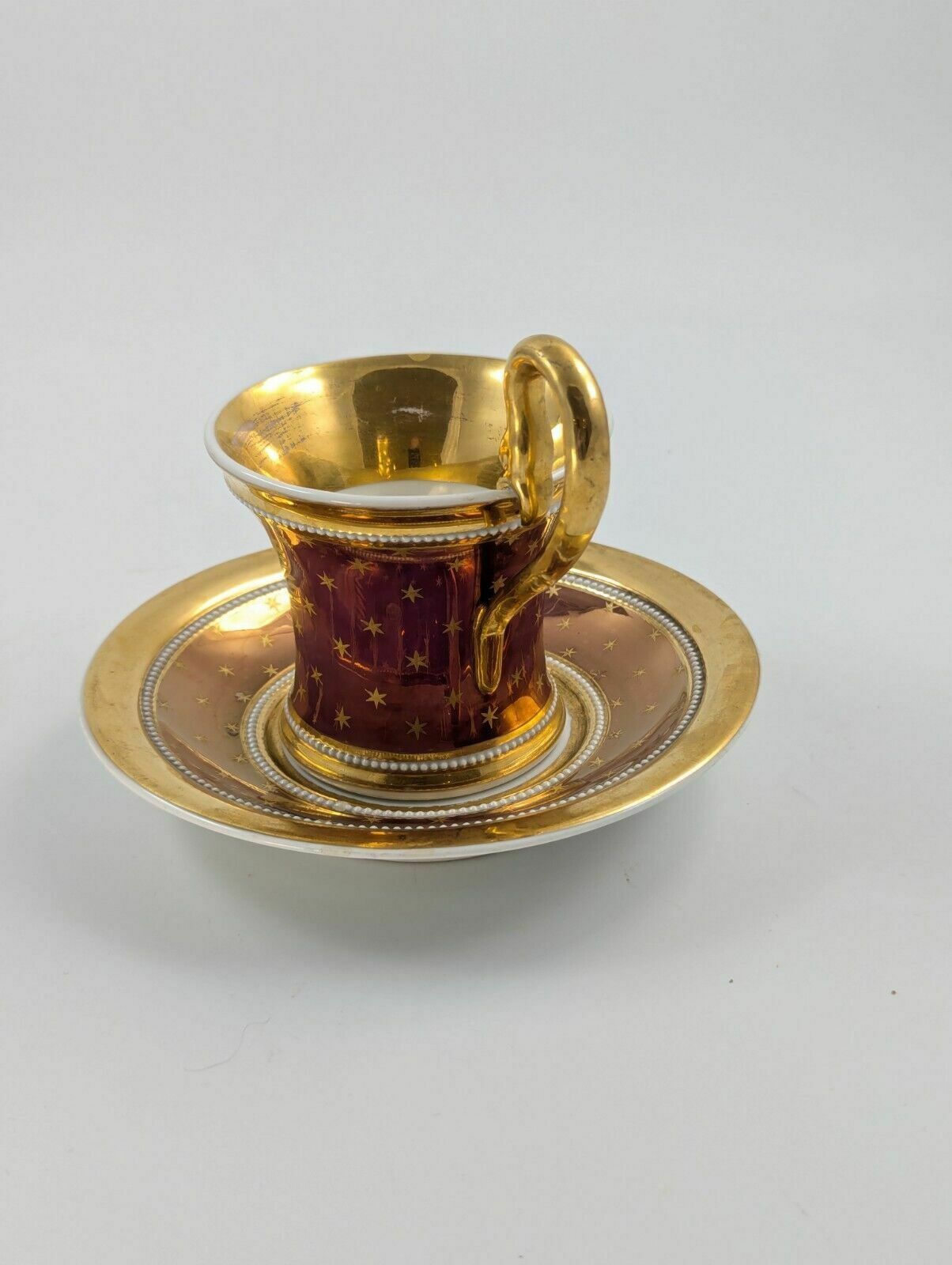 Antique Kpm Berlin, Germany, Porcelain Hand Painted Cup & Saucer, C. 1800 photo furniture