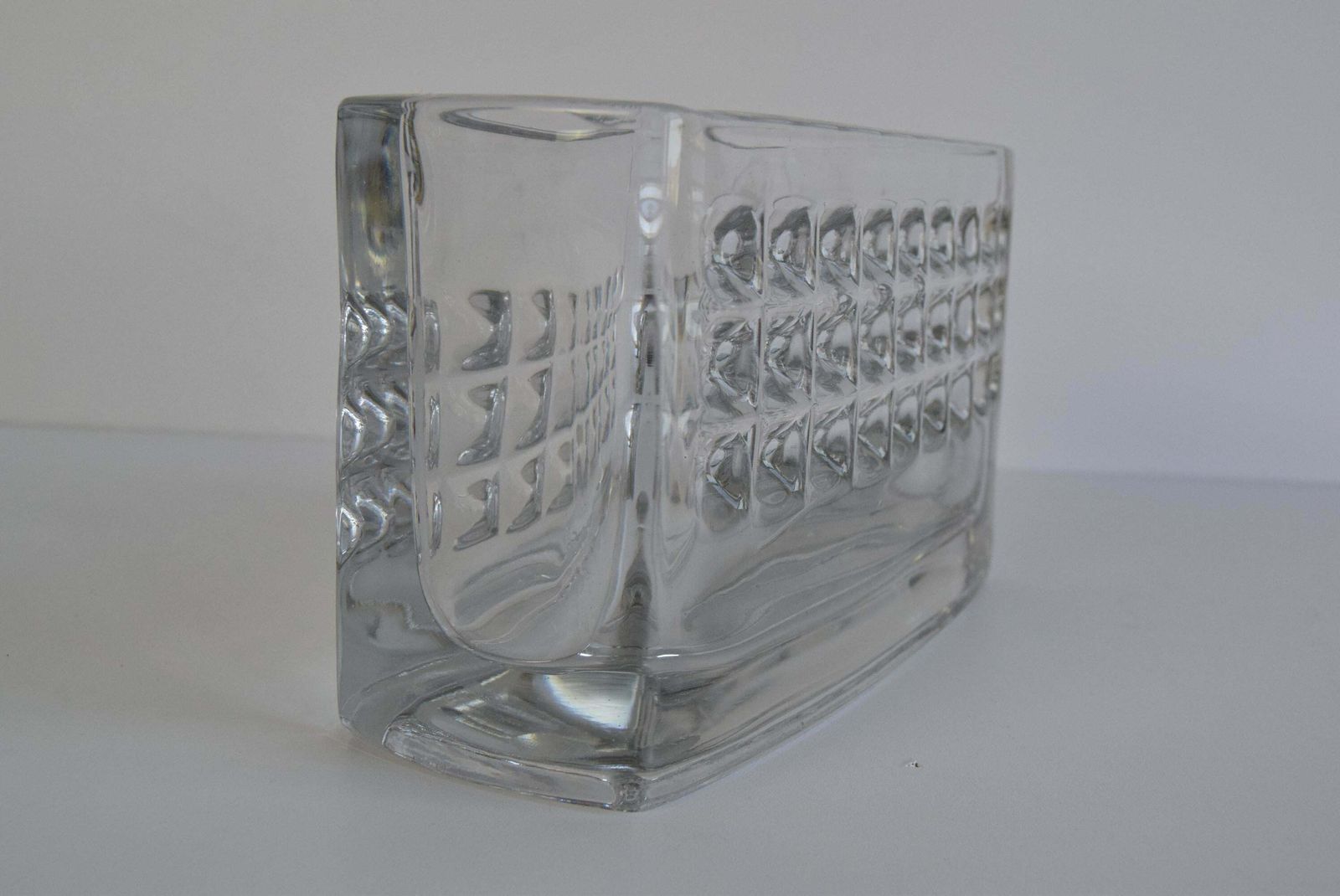photo for sale Vintage Jardiniere Glass Vase, By Rudolf Jurnikl, Rudolfova Hut, 1960's.
