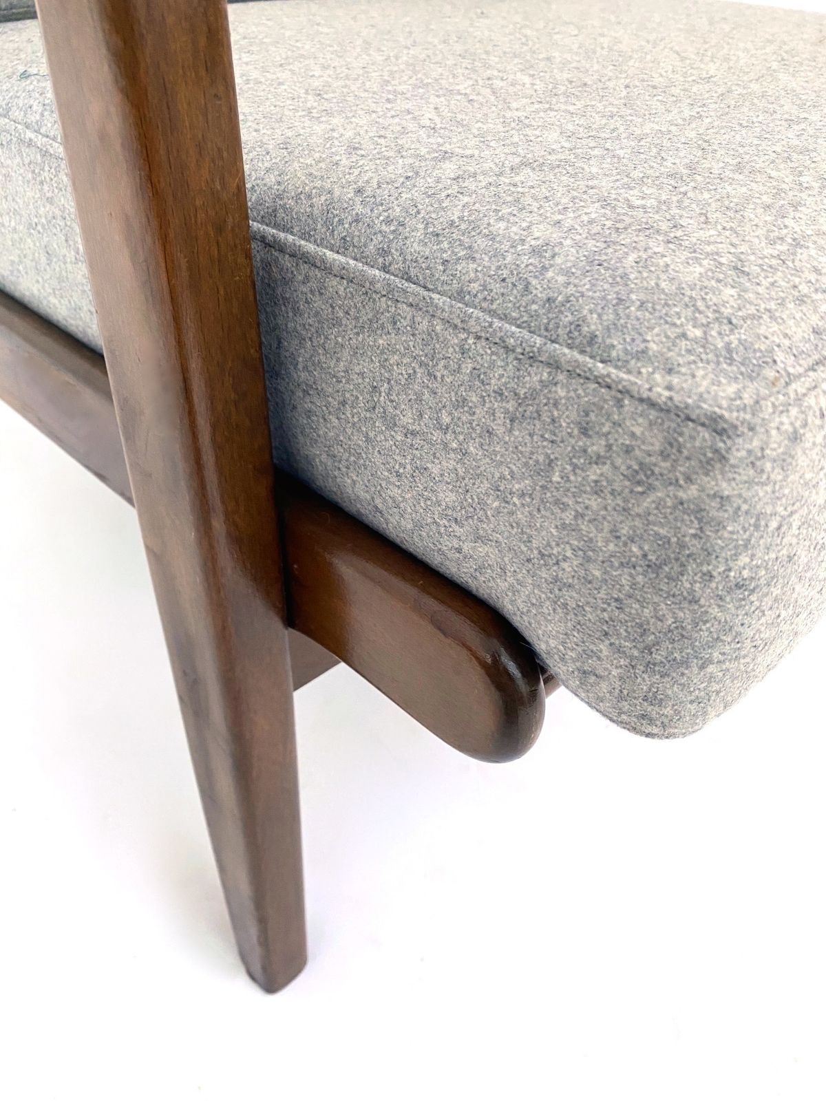 Danish Aage Pedersen Model Ge88 Teak And Grey Wool Lounge Armchair For Getama Mid Century 1950s photo for sale
