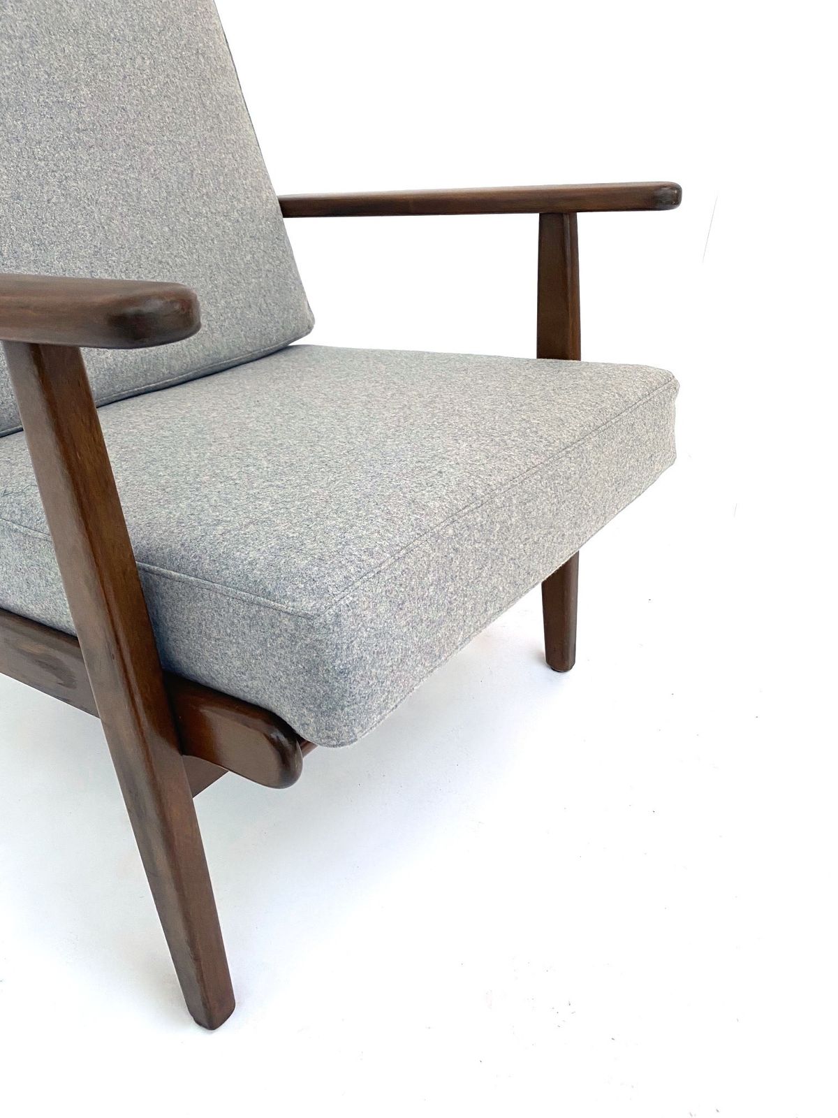 Danish Aage Pedersen Model Ge88 Teak And Grey Wool Lounge Armchair For Getama Mid Century 1950s photo buy