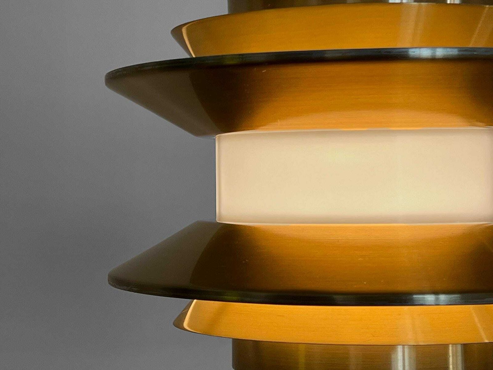Pendant Light "Trava" In Golden Aluminium By Carl Thore For Granhaga Metallindustri. Sweden 1970s photo buy