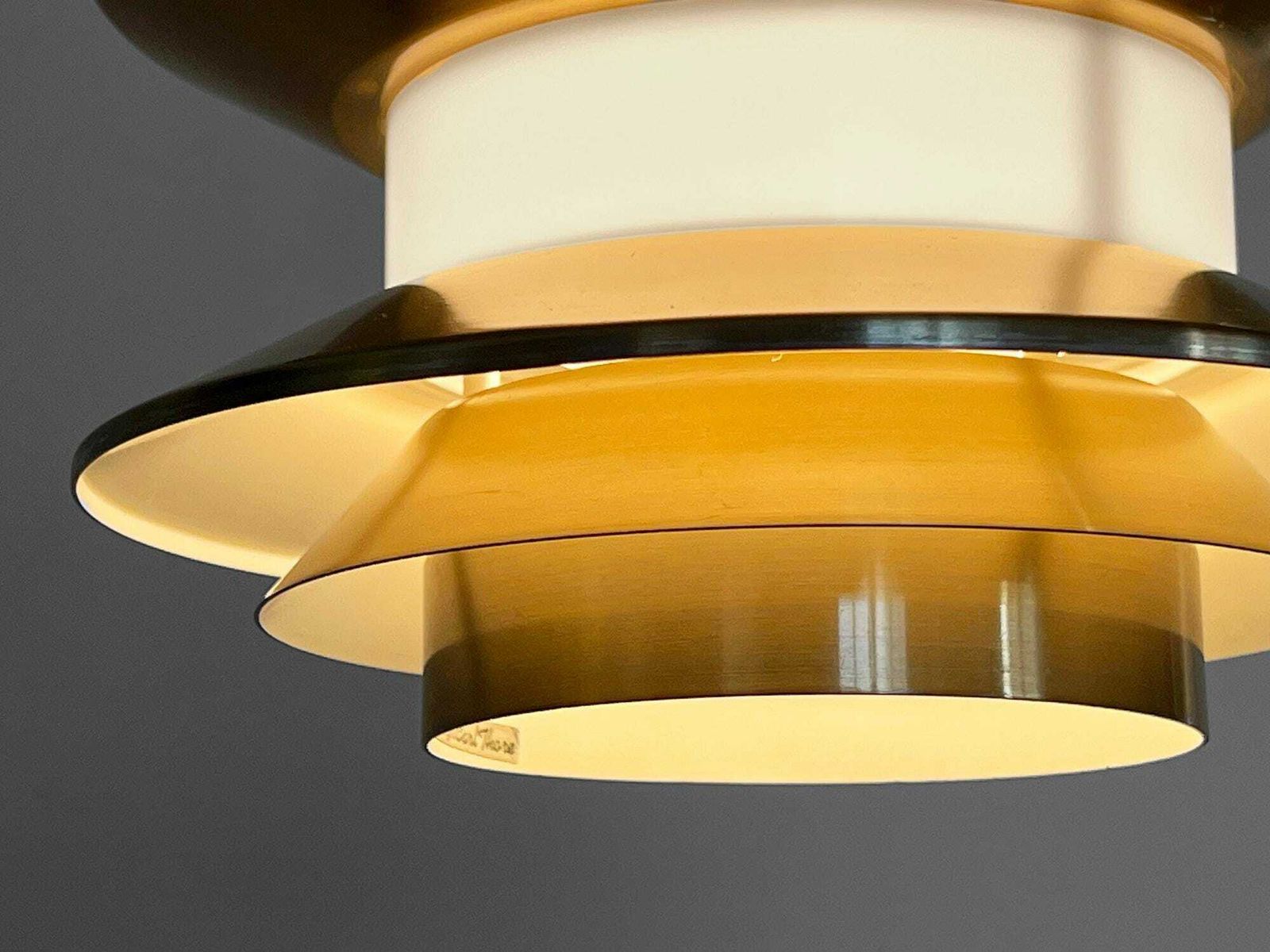 Pendant Light "Trava" In Golden Aluminium By Carl Thore For Granhaga Metallindustri. Sweden 1970s photo vintage