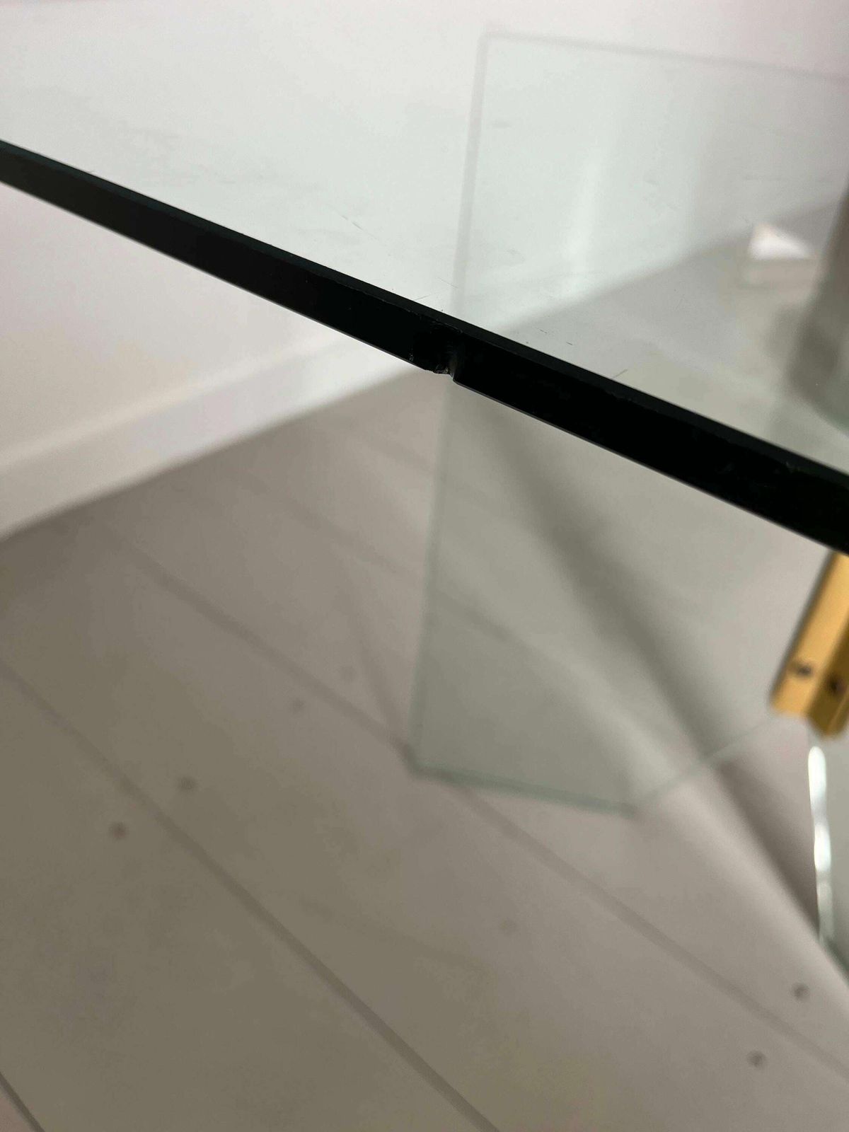 Pace Collection Glass And Brass Mid Century Coffee Table Designed By Leon Rosen C.1970 Minimalist Style photo vinterior