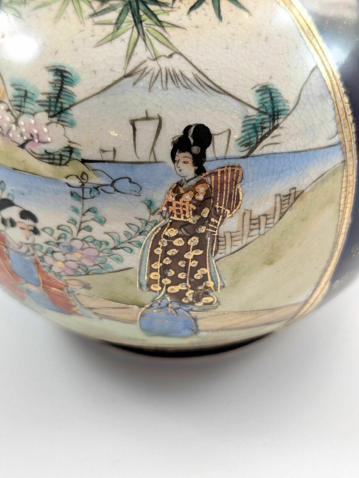 photo furniture Antique Hand Painted Vase By Satsuma, Japan, Meiji Period
