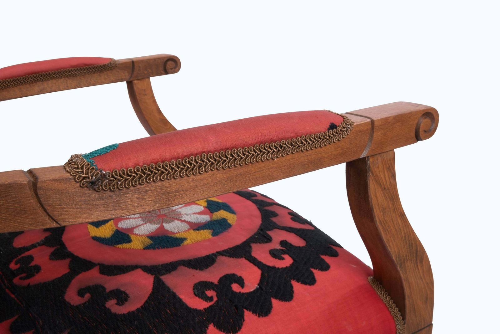 Vintage Wooden Suzani Armchair   Diningroom Chair With Bergere Style photo buy