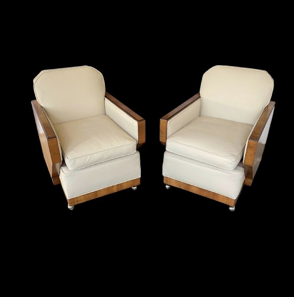 photo for sale A Superb Pair Of Art Deco Armchairs