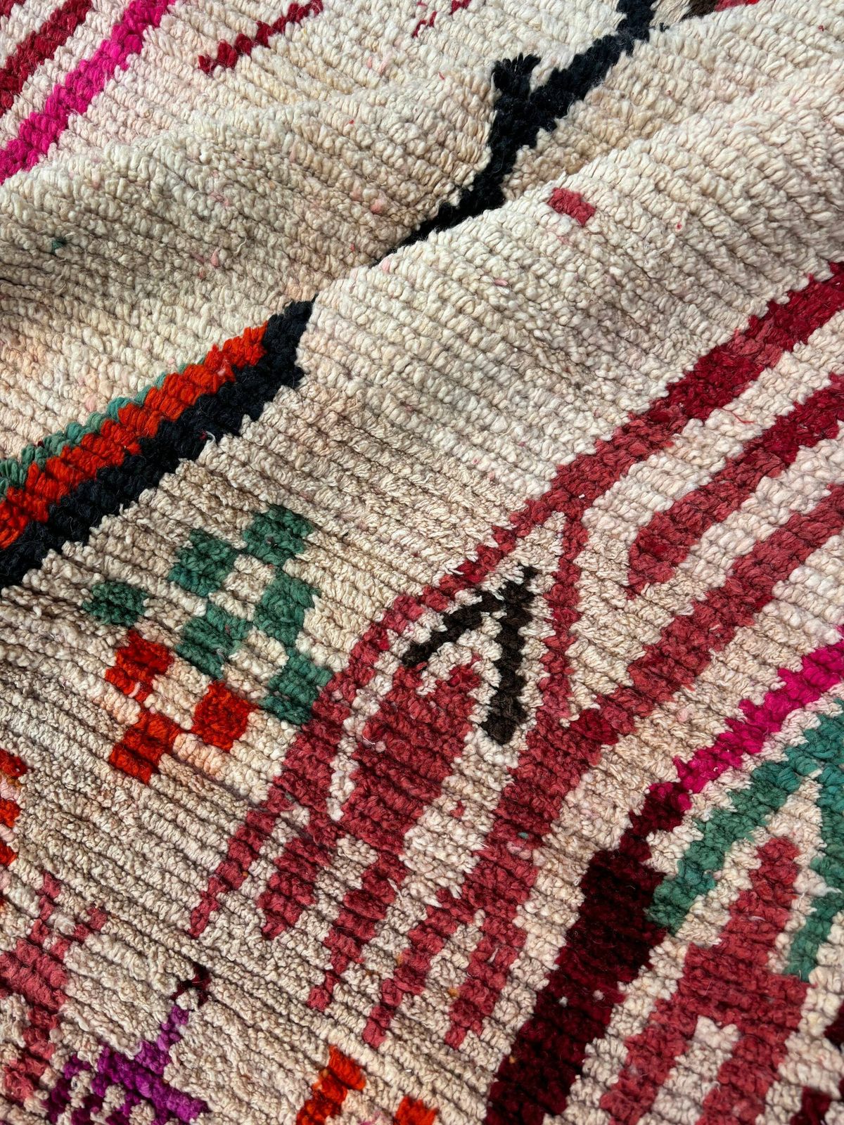 Moroccan Wool Rug 180x260 Cm, Berber Hand Made Carpet, Beni Ourain Moroccan Rug, Living Interior Rug, Modern Rug photo vintage