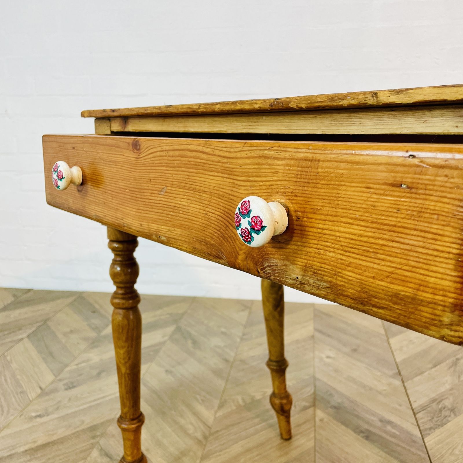 Antique English Pine Desk, C1900s photo vintage