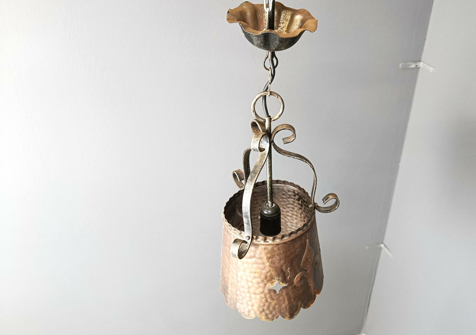 Brutalist Copper Pendant Light, 1970s photo Lighting