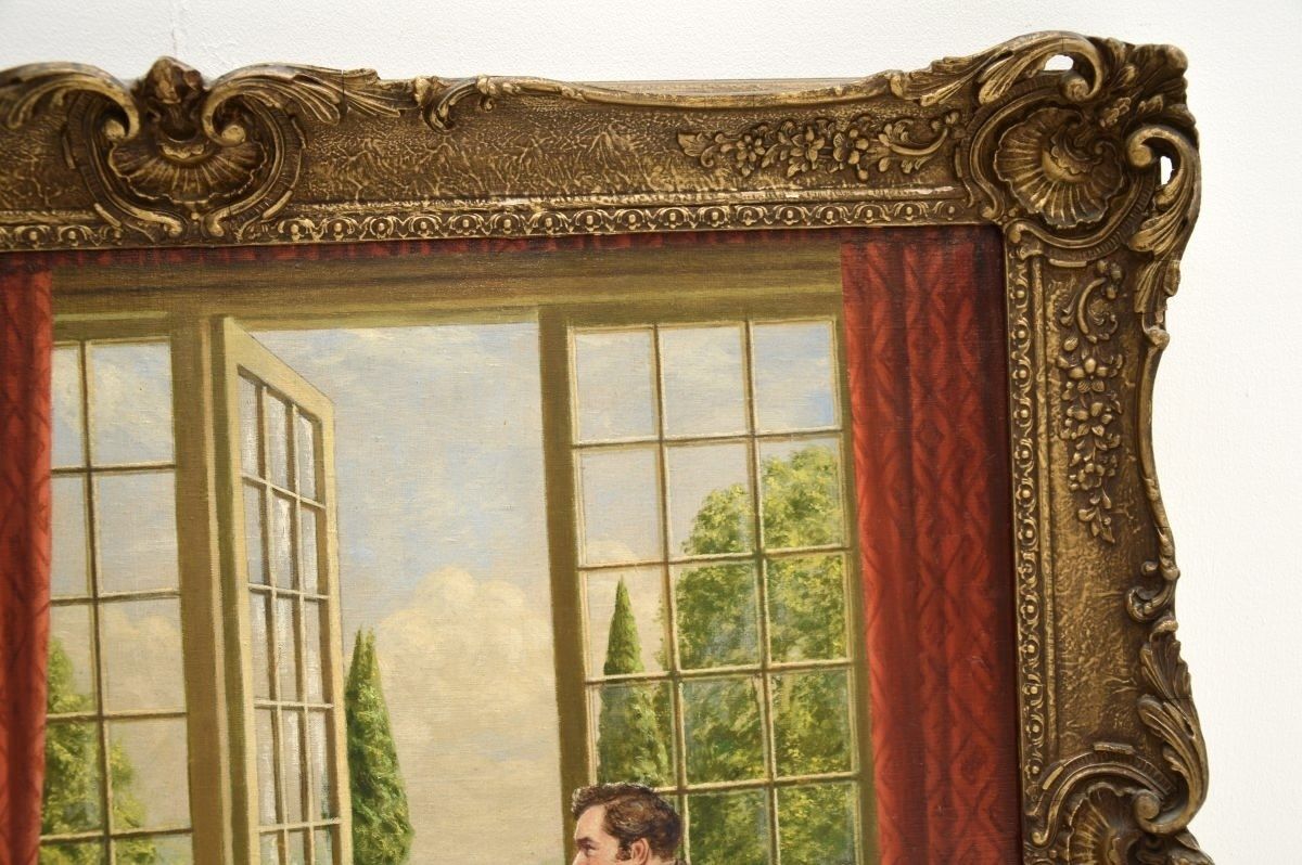 Antique Oil Painting On Canvass By Alfred Lyndon Grace photo vinterior