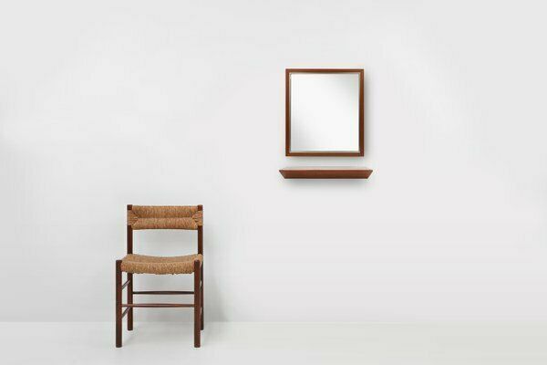 Mid Century Teak Mirror With Shelvfattributed To De Coene, Belgium, 1960s photo furniture