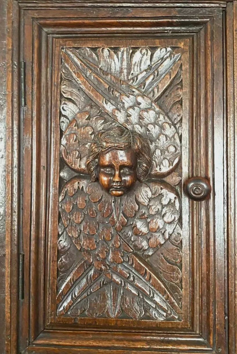 photo for sale Renaissance Secretary Buffet In Carved Oak 18th Century