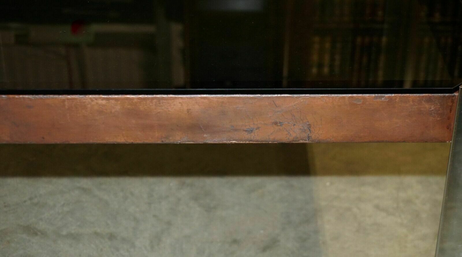 photo for sale Hermes Paris Guido Faleschini Mid Century Modern Glass & Leather Dining Table