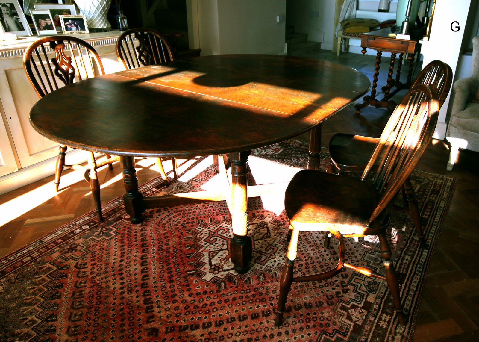 Solid Oak Table & Ash Chairs Hand Made Batheaston Of Bath Uk Vintage photo vinterior