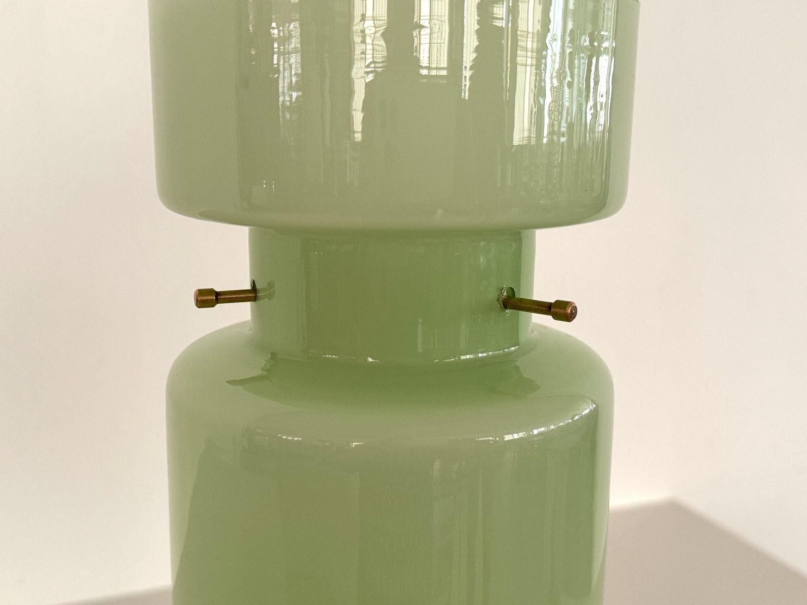 Italian Murano Glass Pendant Light In Kiwi Green By Vistosi, 1980s photo Lighting