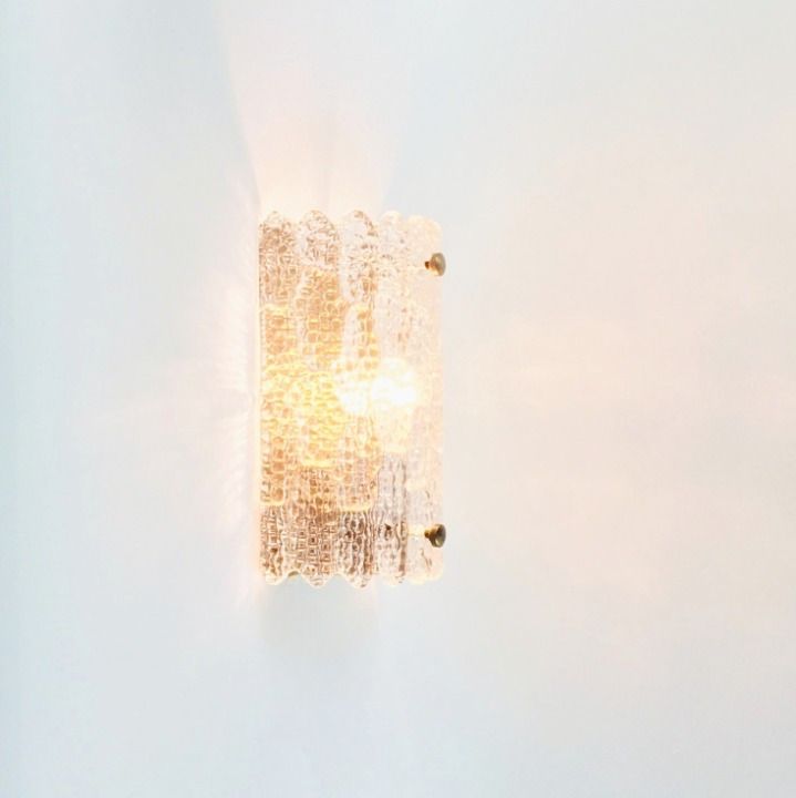 Mid Century Scandinavian Glass & Brass Wall Light By Carl Fagerlund For Orrefors, Sweden, 1960s photo buy