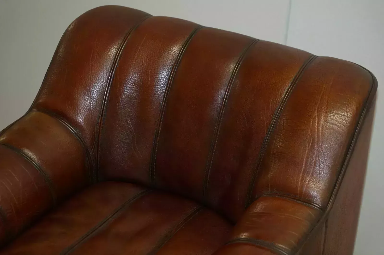 De Sede Ds44 Reclining Brown Buffalo Neck Leather Pair Of Armchairs & Sofa Suite photo Furniture