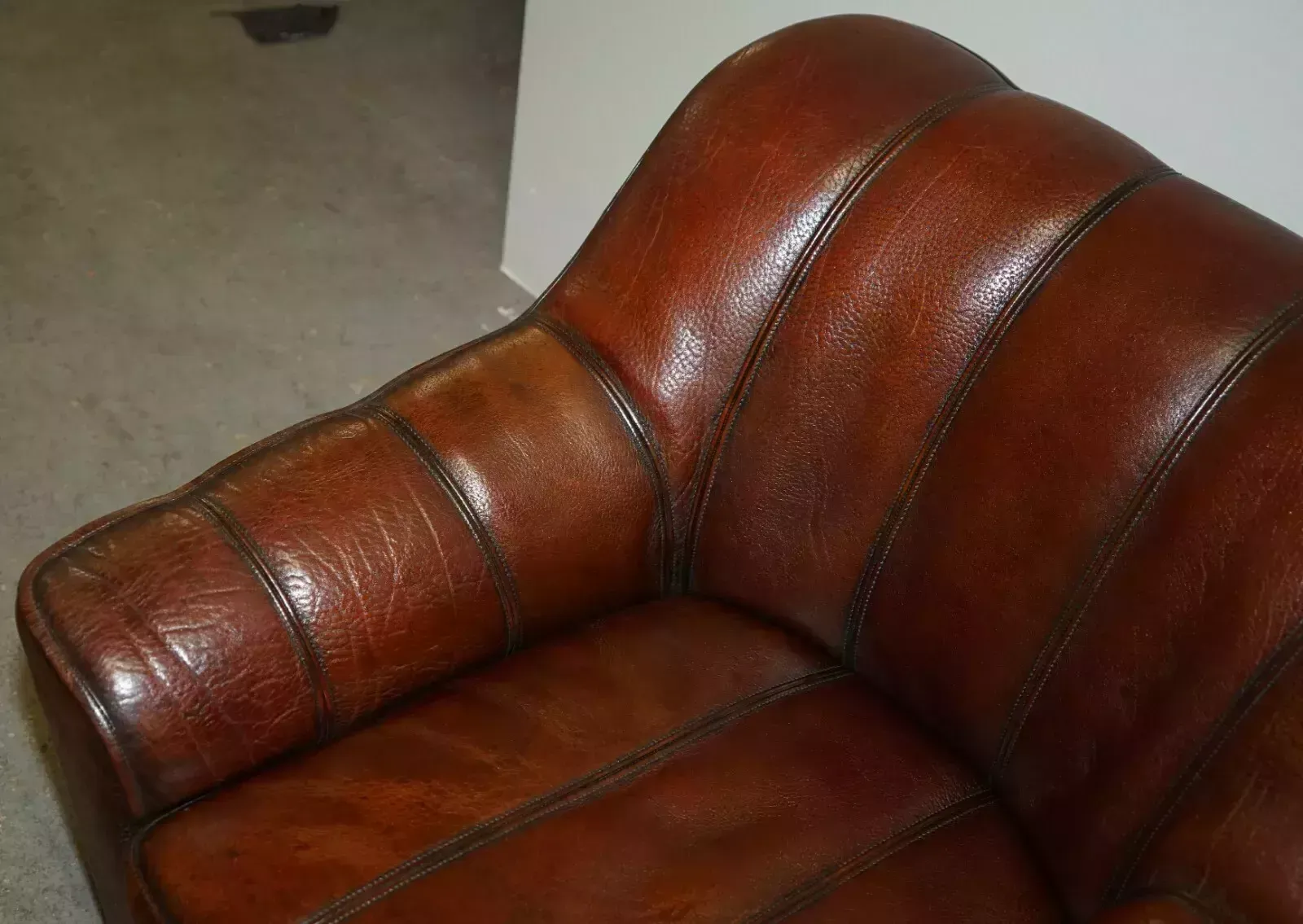 Cir 1960's De Sede Ds 44 Reclining Brown Buffalo Neck Leather Armchair & Ottoman photo buy