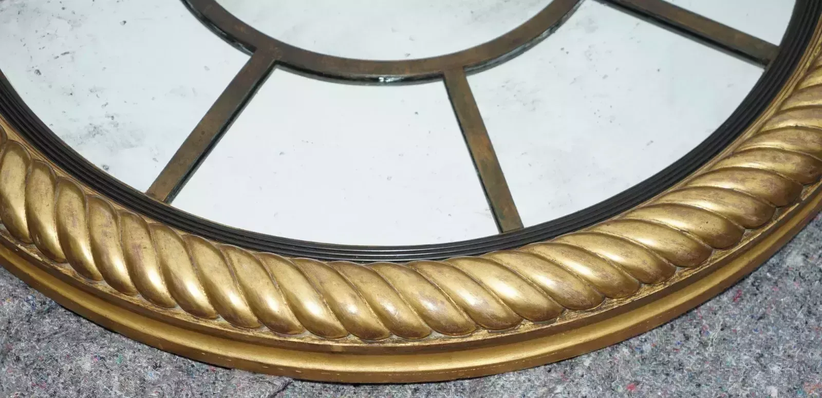 Large 110cm Round Georgian Style Gold Gilt Hand Carved Antiqued Glass Mirror photo 3850.0