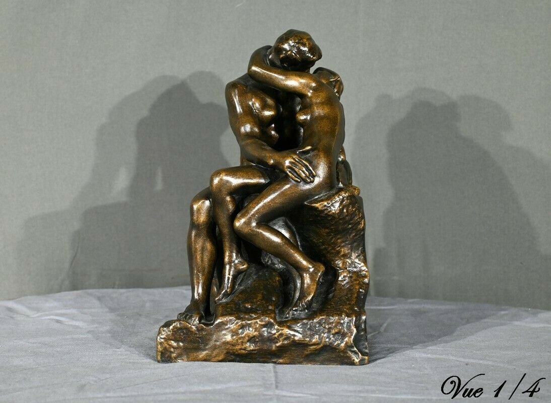Resin Sculpture “The Kiss” After A. Rodin – 2nd Part 20th Century photo Art