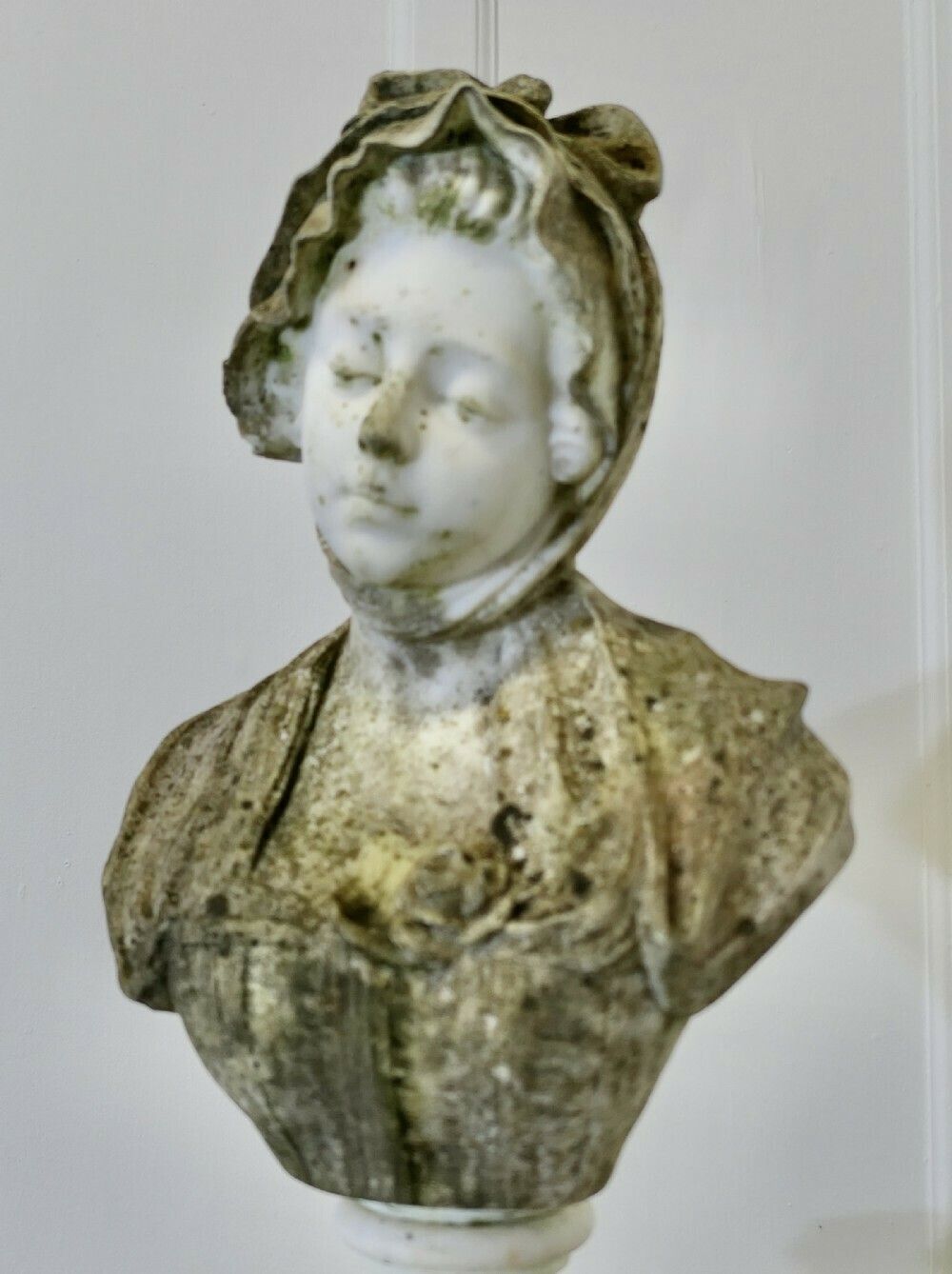 19th Century Carved Carrara Marble Bust Of A Young Girl After Greuze photo 4560.0
