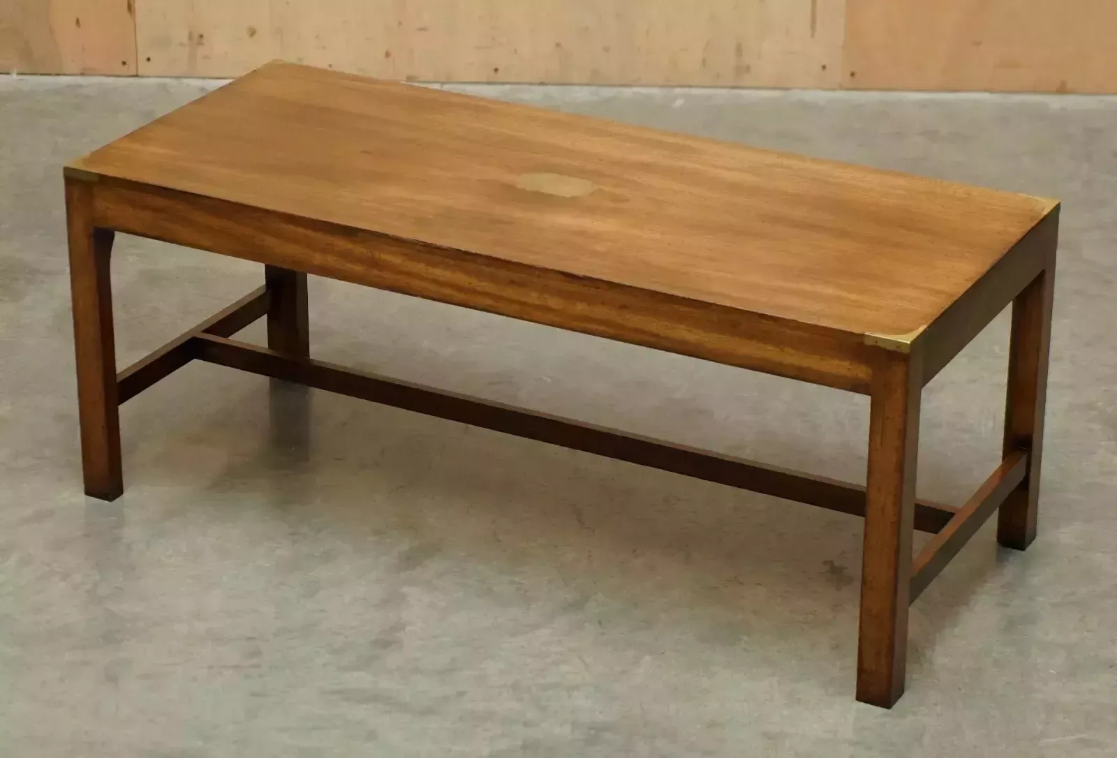 1970's Mahogany Kennedy Harrods London Military Campaign Coffee Cocktail Table photo furniture