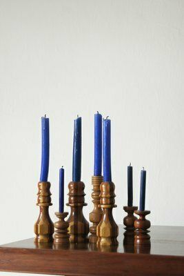 Scandinavian Wooden Candleholders, Set Of 7 photo furniture