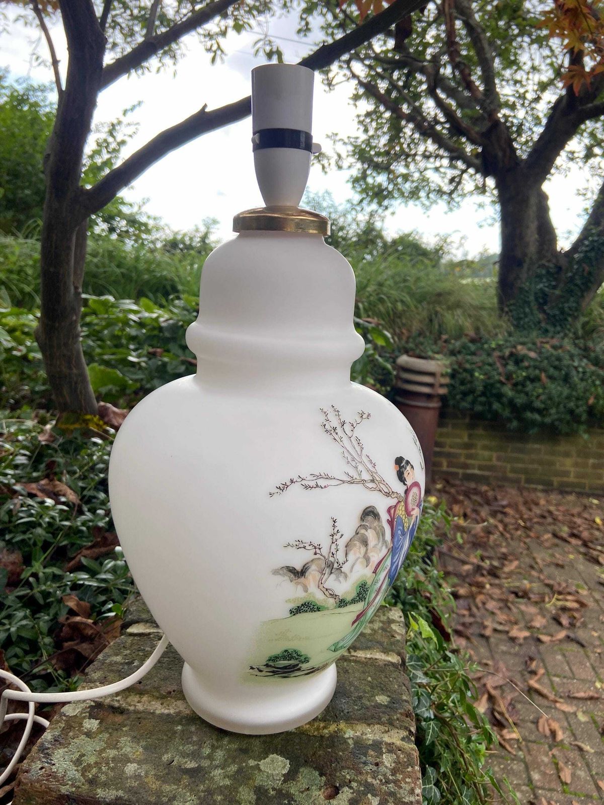 photo furniture Simply Stunning Early Mid Century Italian Table Lamp Depicting Geishas And Japanese Scene   Working Table Lamp