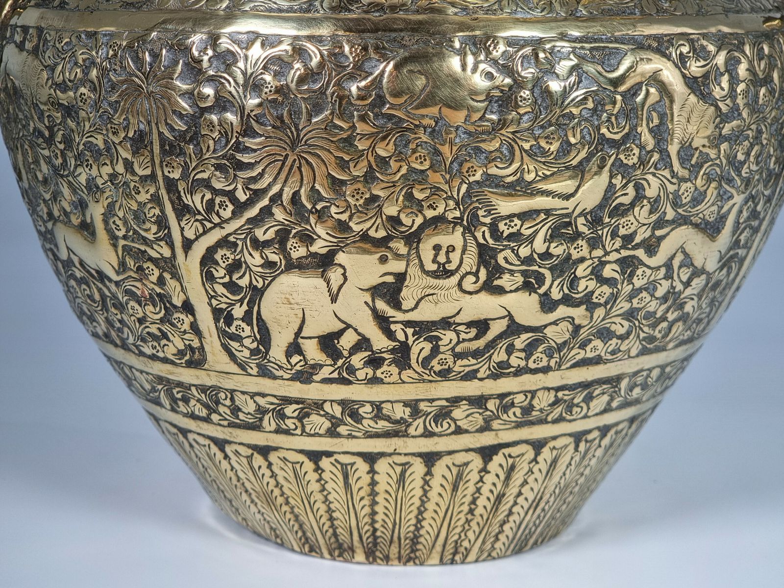 photo furniture 19th Century Indian Raj Period Brass Jardiniere Or Planter Circa 1880