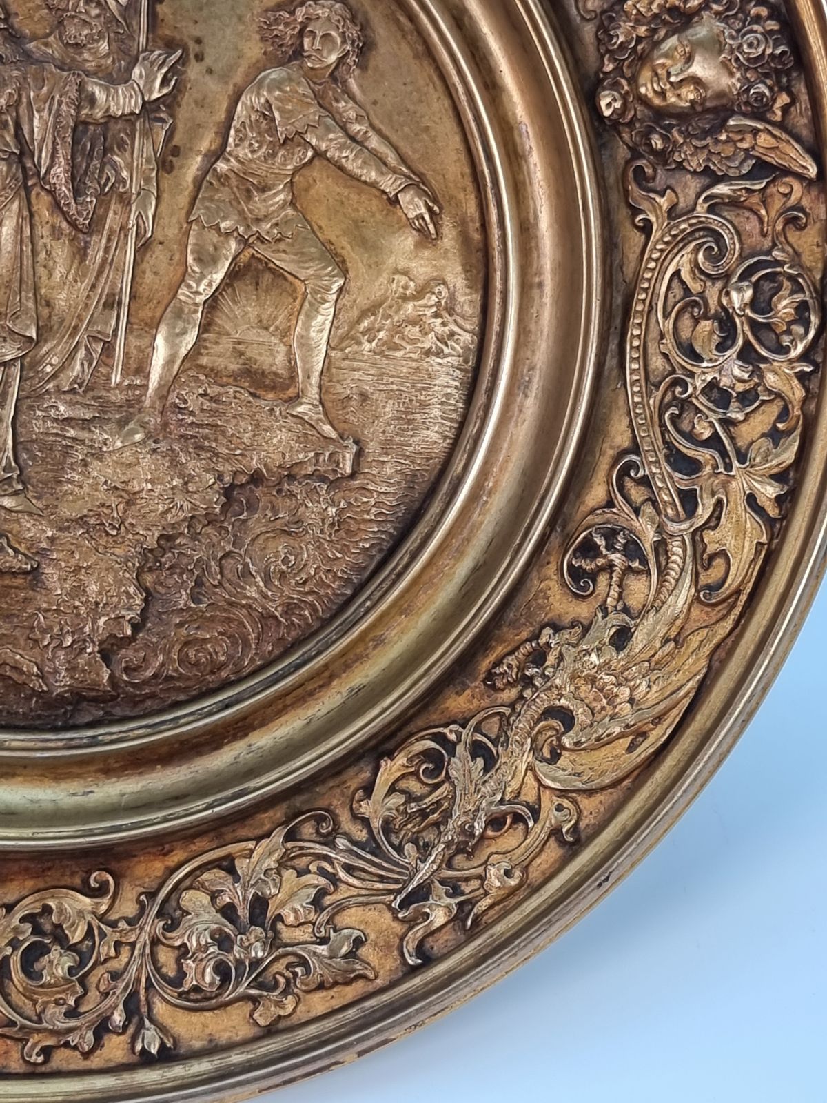 An Aesthetic Movement Gilt Table Centre Piece Or Tazza, Highly Decorative. photo for sale