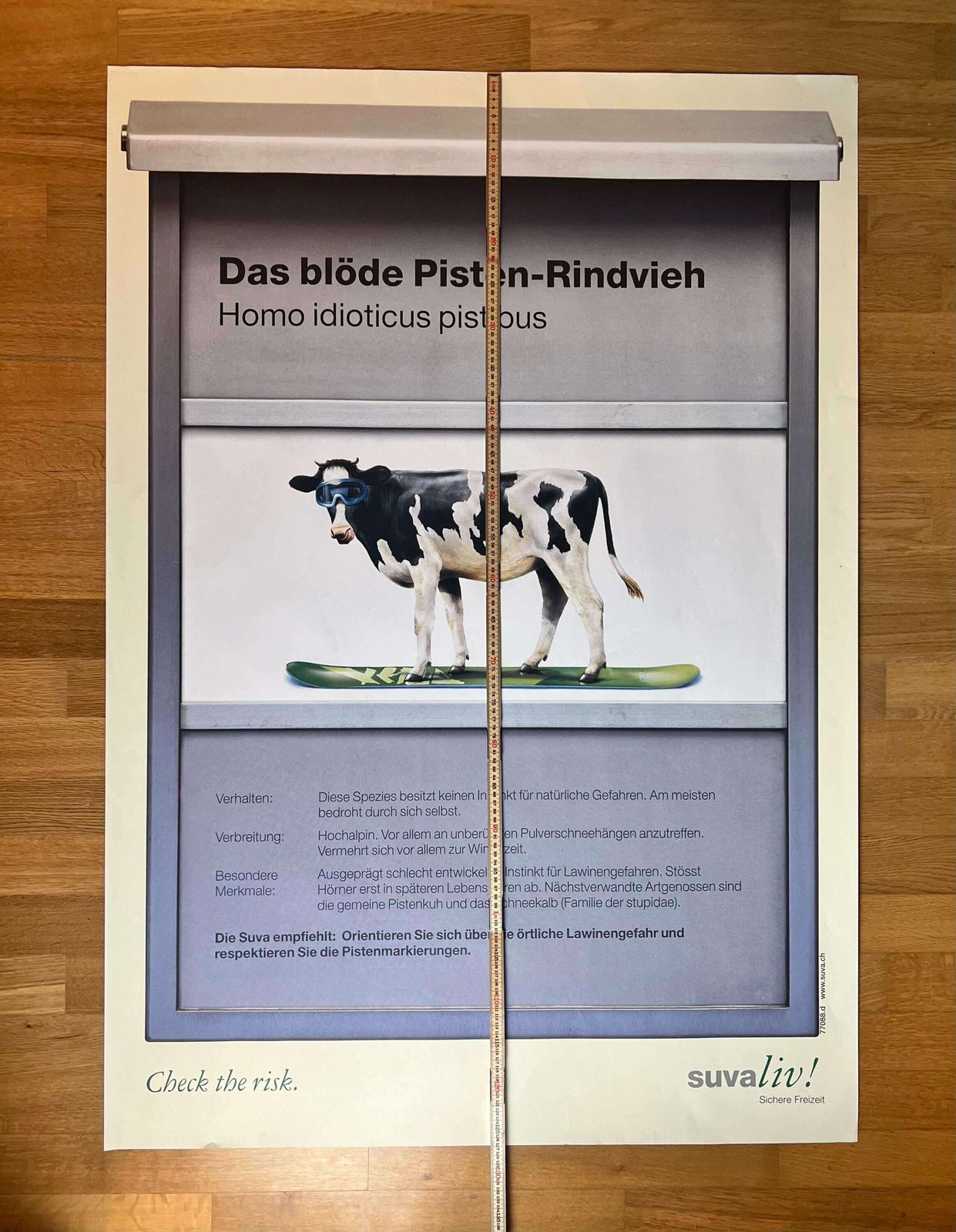 photo furniture Original Swiss Vintage Poster 1999, Suvaliv Insurance Company Accident Prevention Poster, Swiss Ski Poster, 90s Art Poster, Swiss Cow Art