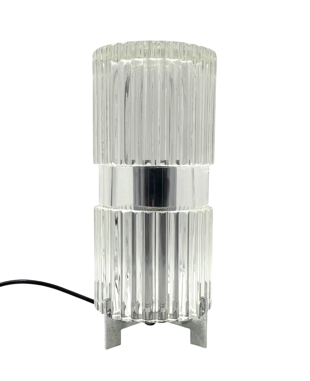 Glass Table Lamp, Fidenza Vetraria Italy 1970s photo vintage