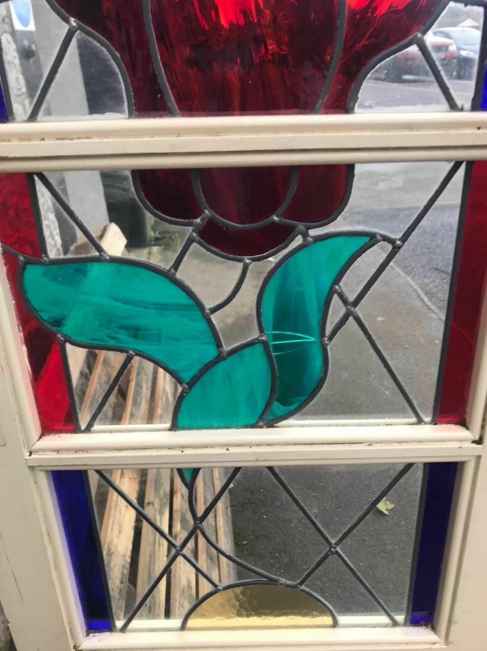 Home Fixtures Vintage Stained Glass French Doors photo
