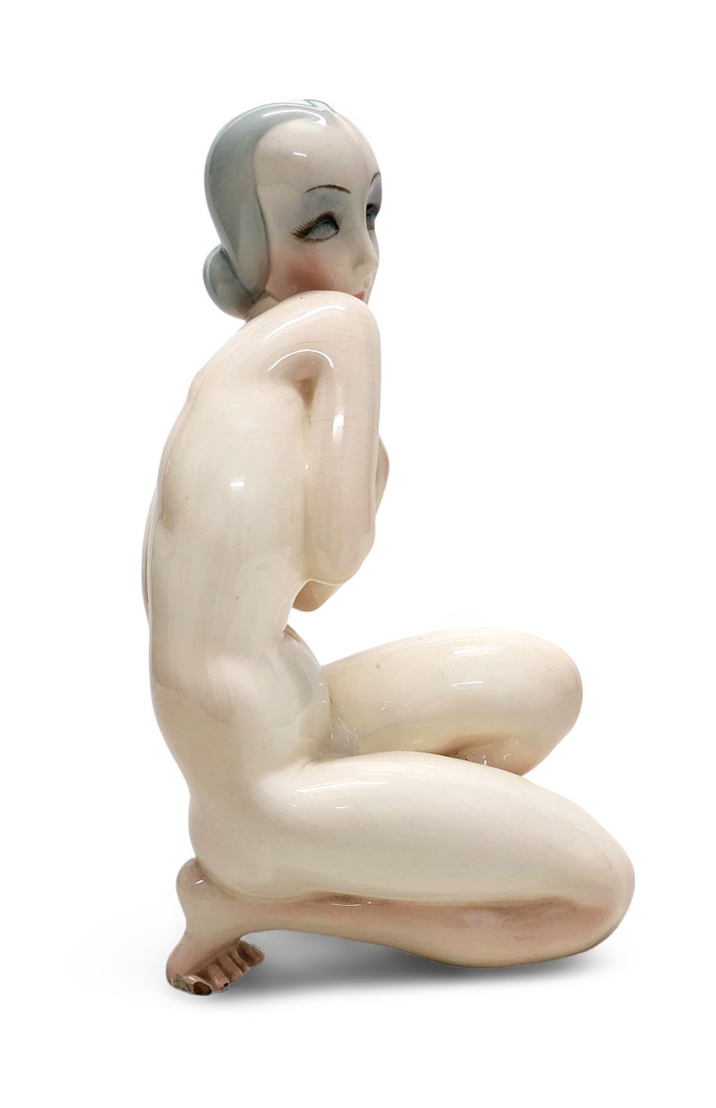 Torino Painted And Glazed Ceramic Woman Figurine 'Verginità' By Sandro Vaccetti For The Firm Essevi, Italy photo buy