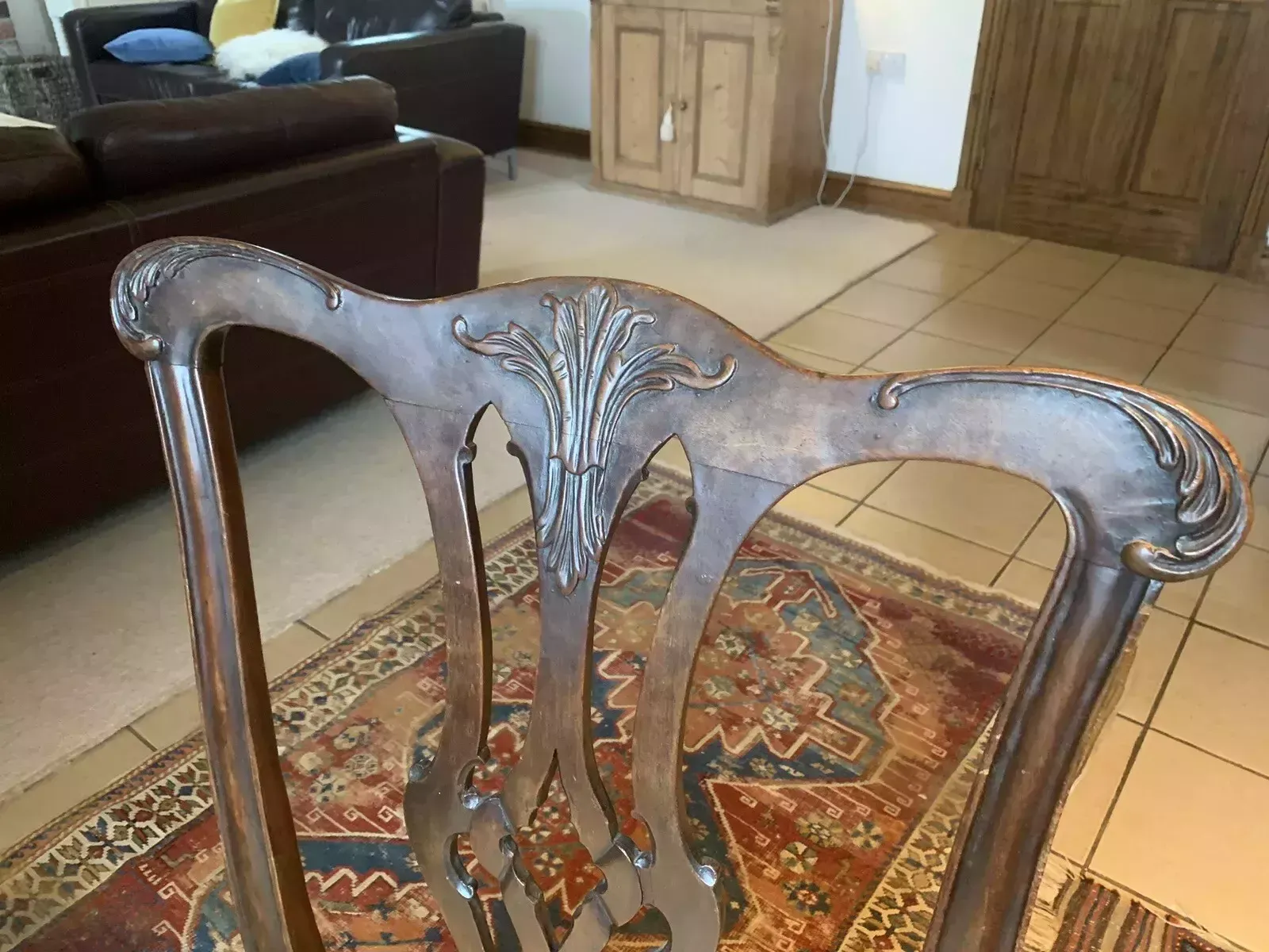 An 18th Century Mahogany Chippendale Style Side Chair photo vintage
