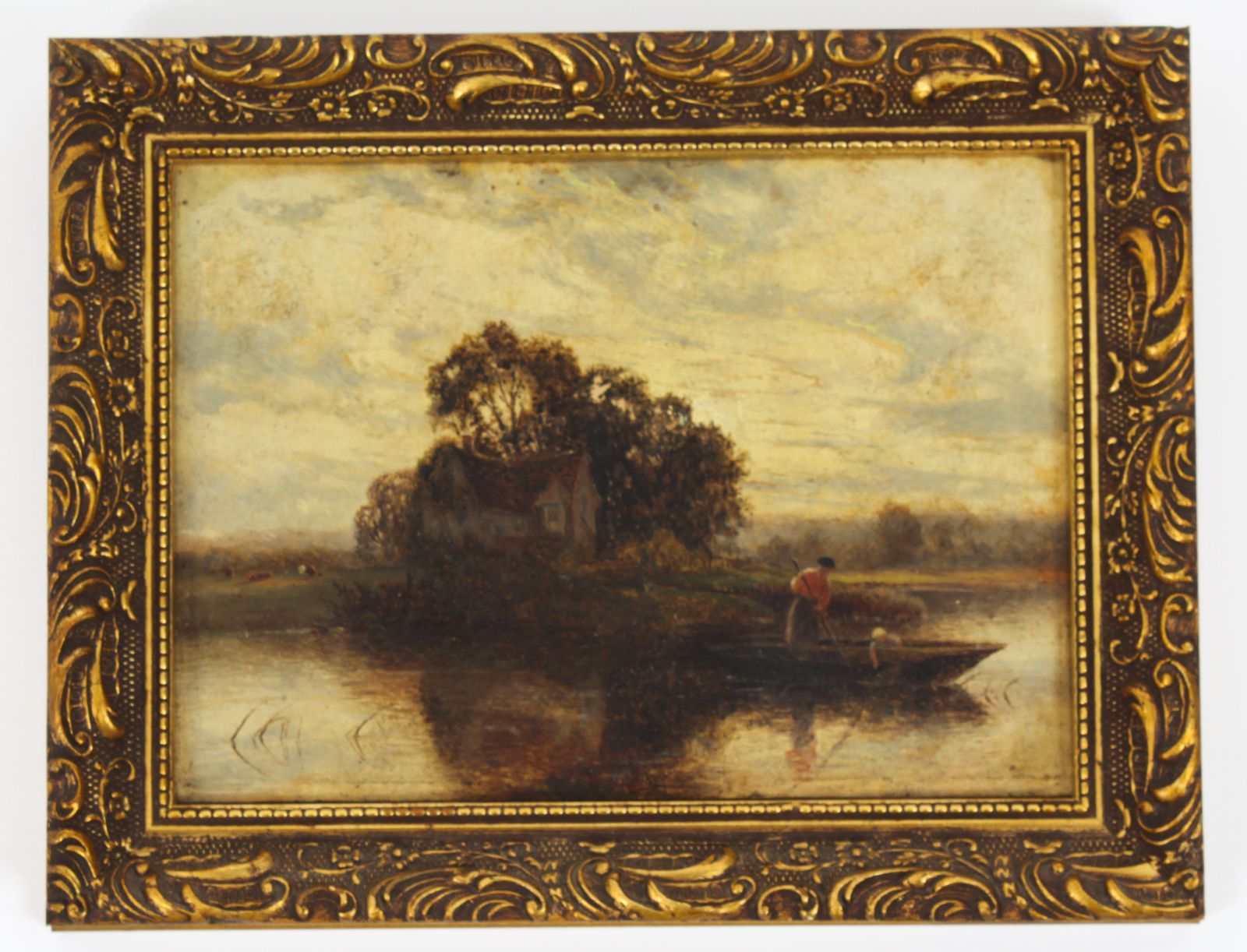 Antique Set Of Six River Landscapes Paintngs 19th Century photo buy