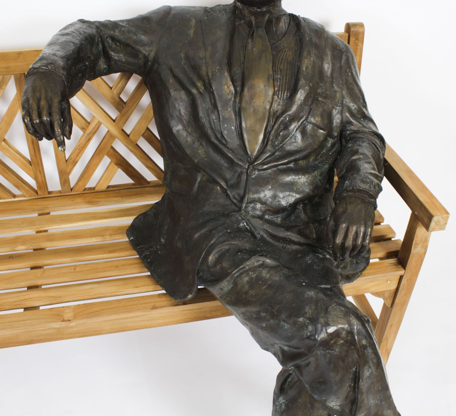 Vintage Life Size Bronze Of Albert Einstein On A Garden Bench 20th C photo Garden Decor