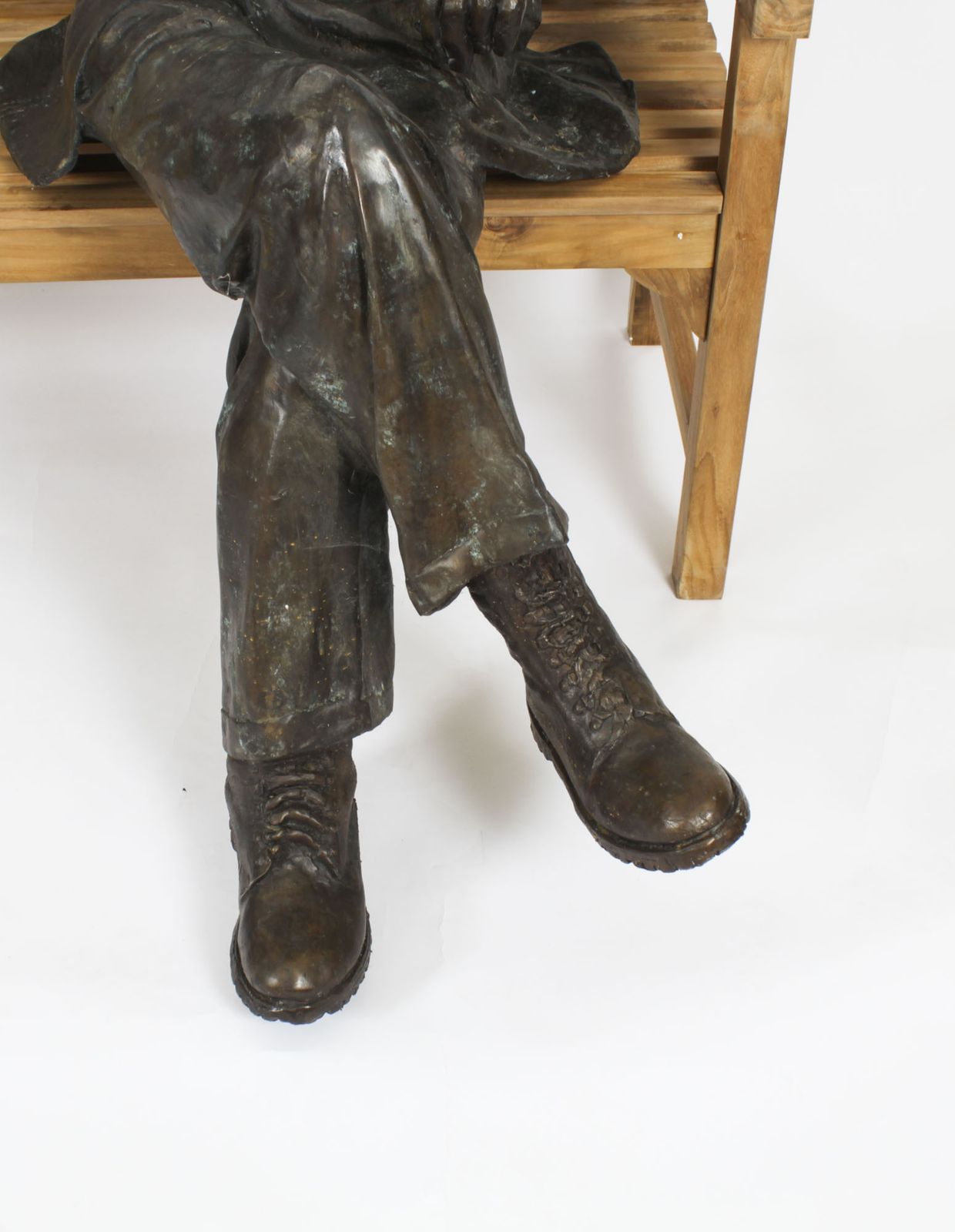 Vintage Life Size Bronze Of Albert Einstein On A Garden Bench 20th C photo vinterior
