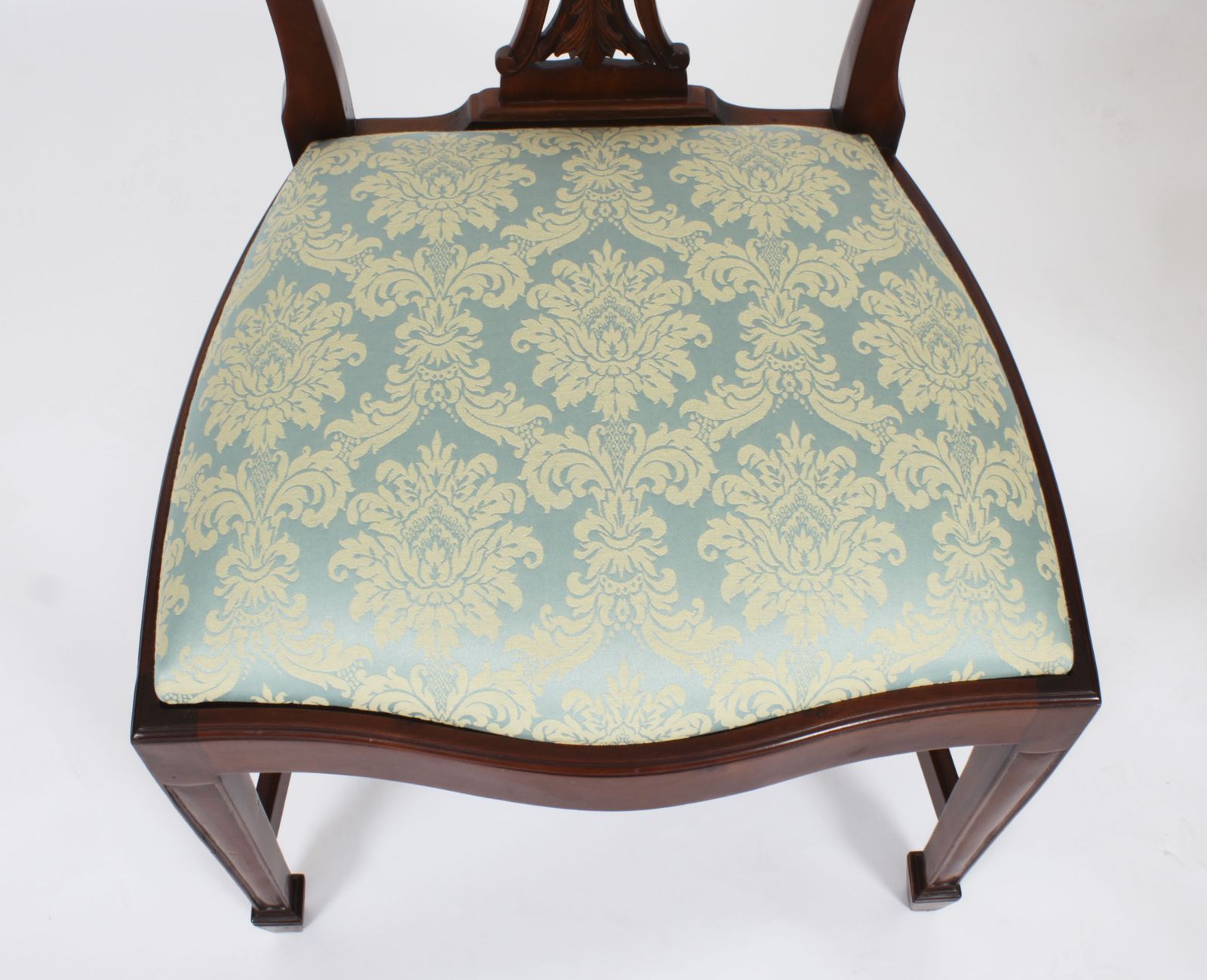 Set 10 English Mahogany Regency Dining Chairs Mid 20th Century photo vintage