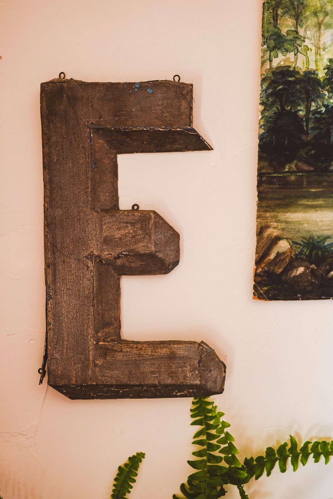 French Sign Letters In Zinc With Gray Patina   P E T photo furniture