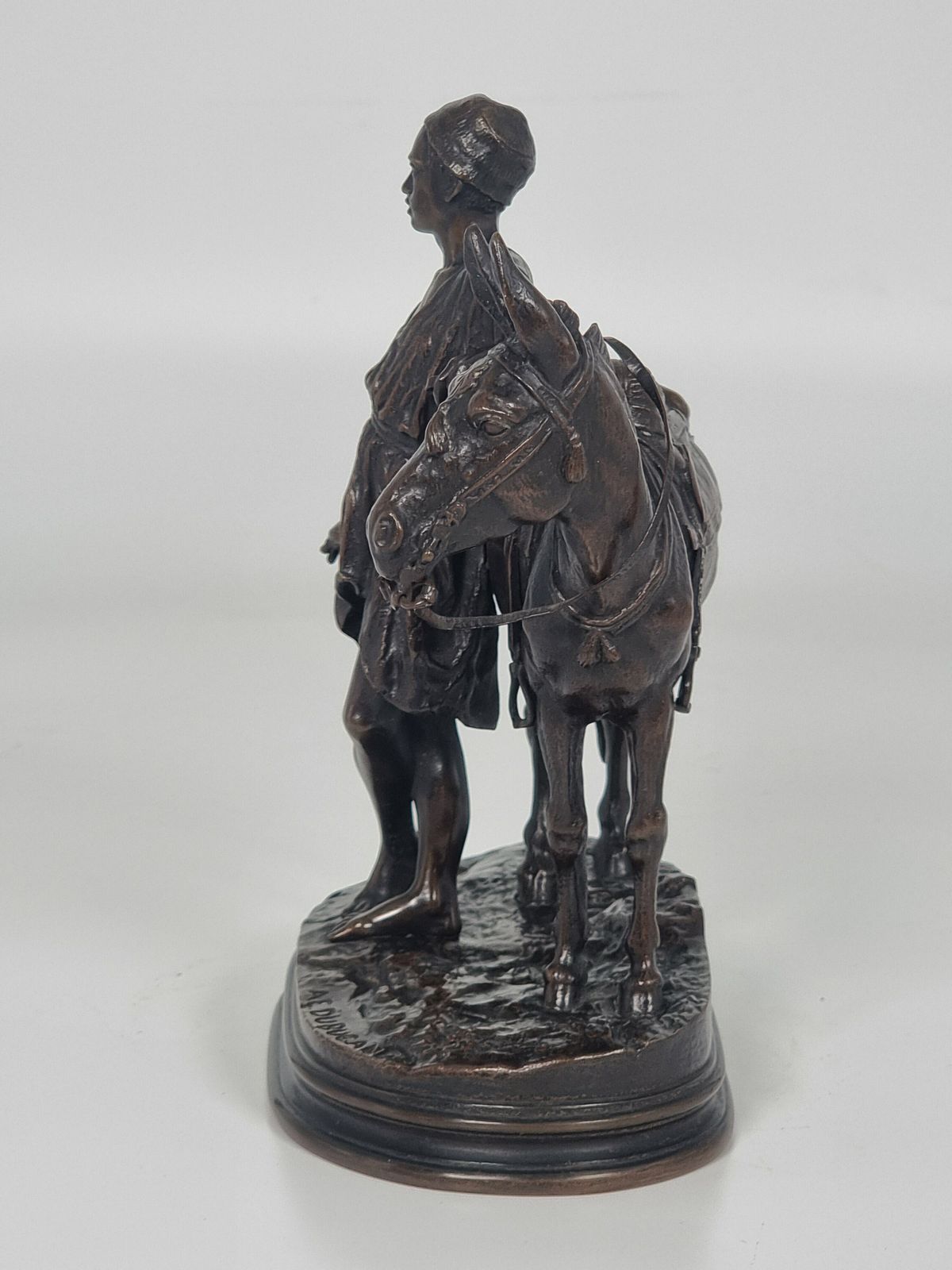 19th Century French Bronze Sculpture Depicting A Boy With His Mule By A E Dubucand Circa 1870 photo 2150.0