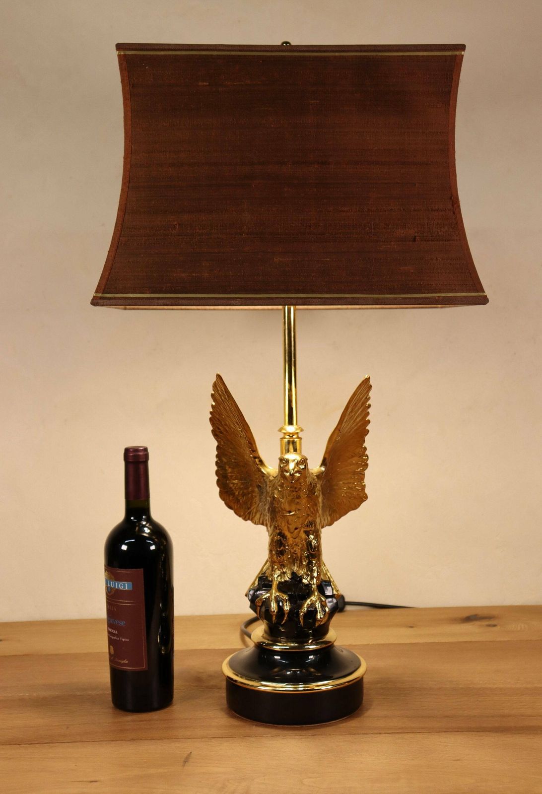 Hollywood Regency Federal Style Eagle Lamp By Deknudt , Belgium 1970's (St.186) photo vintage