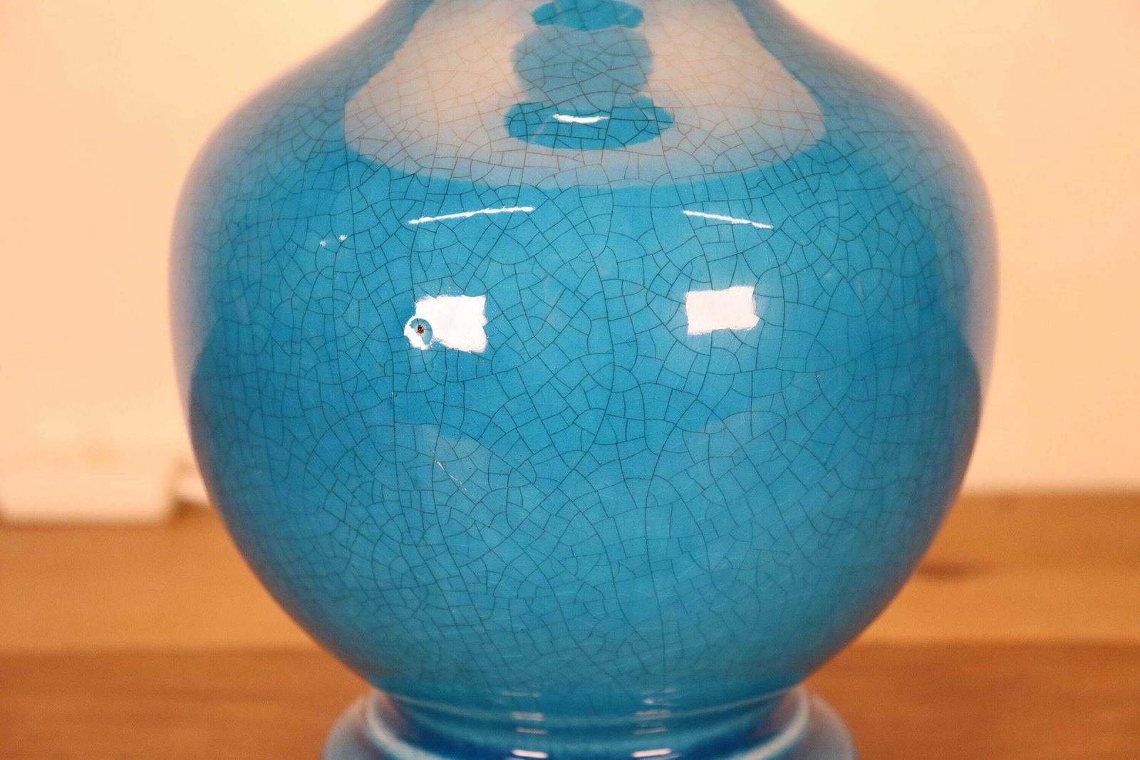 Vintage Chinese Asian Porcelain Turquoise Blue Balluster Vase Hollywood Regency (St.196) photo 231.0
