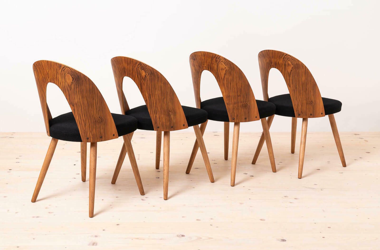 Set Of 4 Midcentury Dining Chairs By Antonin šuman, Reupholstered In Kvadrat Fabric photo furniture