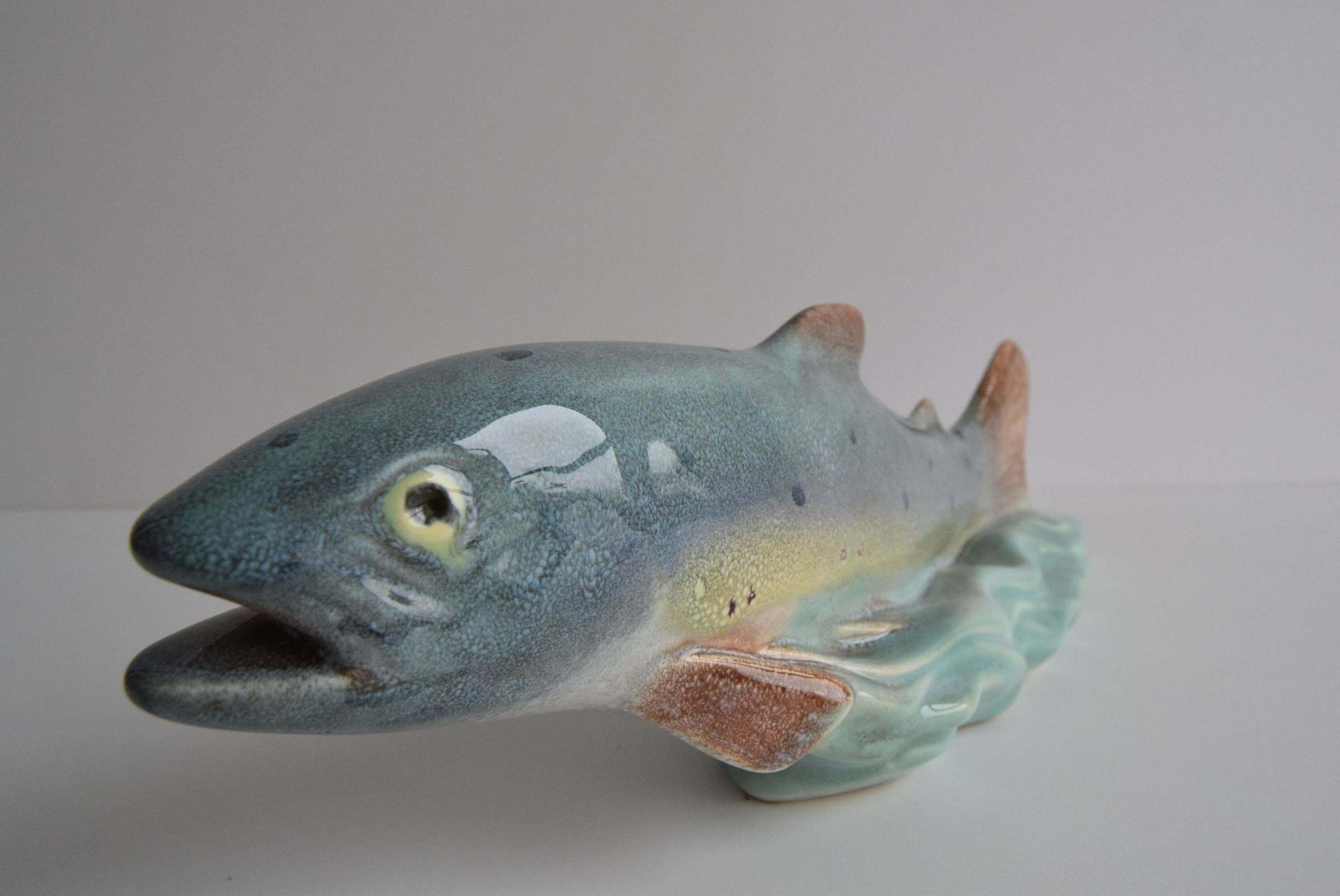 Art Deco Sculpture Trout By Ditmar Urbach Znojmo Factory, Czechoslovakia, 1940s. photo 363.0