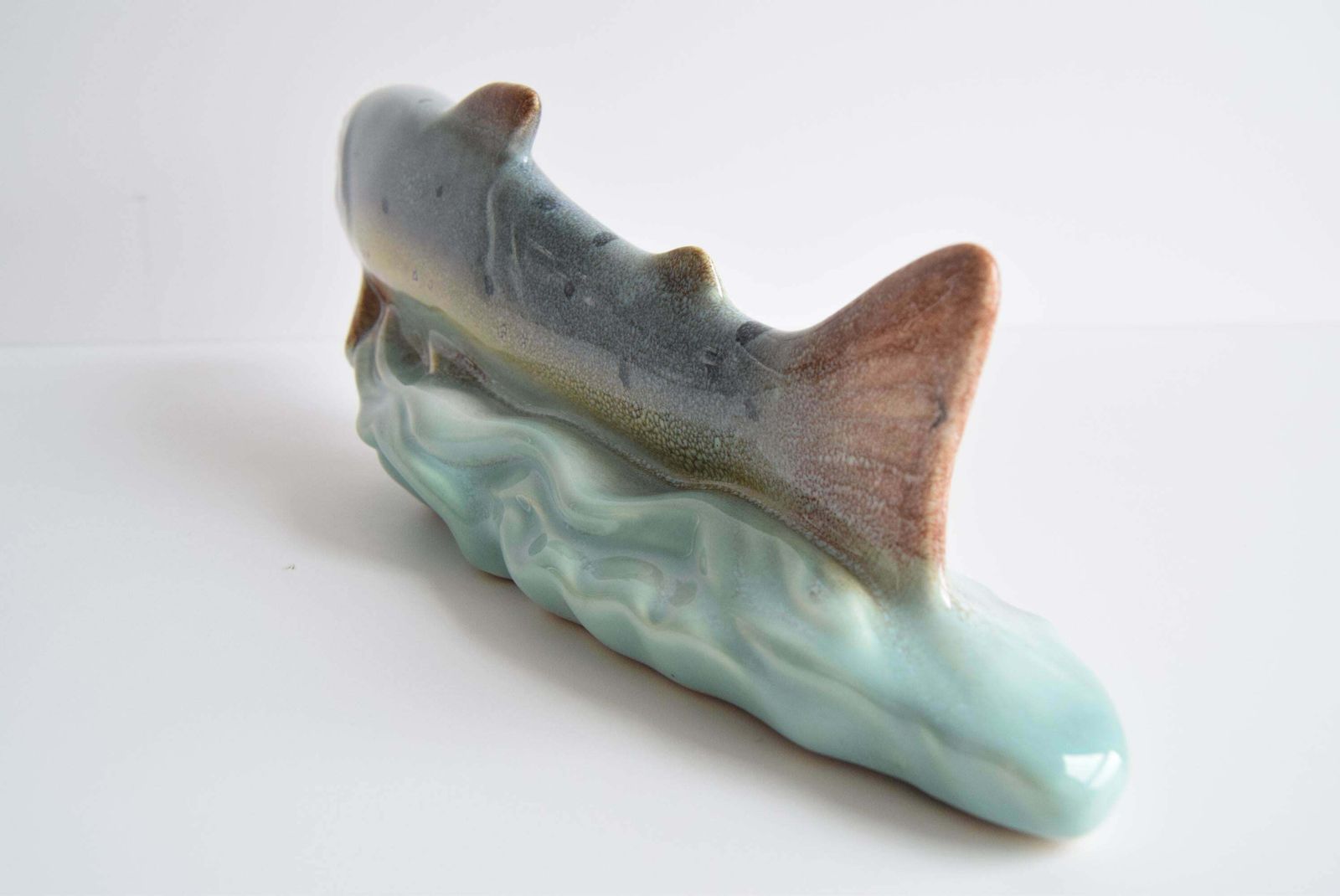 Art Deco Sculpture Trout By Ditmar Urbach Znojmo Factory, Czechoslovakia, 1940s. photo vintage