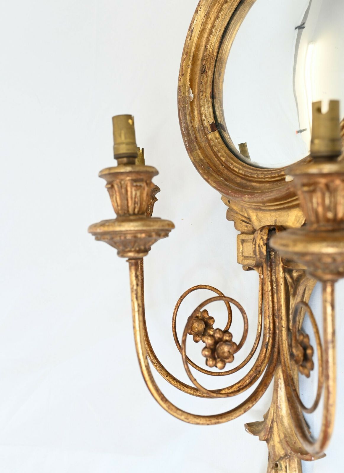 Pair Gilt Neo Classical Mirror Girandoles Eagle photo buy