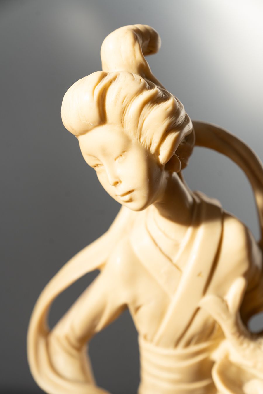 Set Of Four Vintage Hand Carved Resin Sculptures, Craftsmanship From The 1970s photo for sale